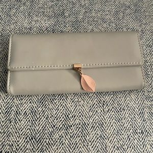 Faux Leather Feather Wallet